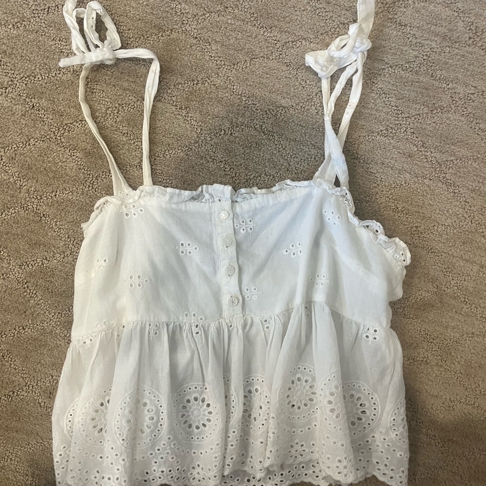Babydoll white lace top